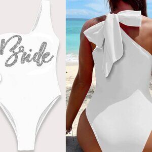 White and Silver Barbie Bride Swimsuit